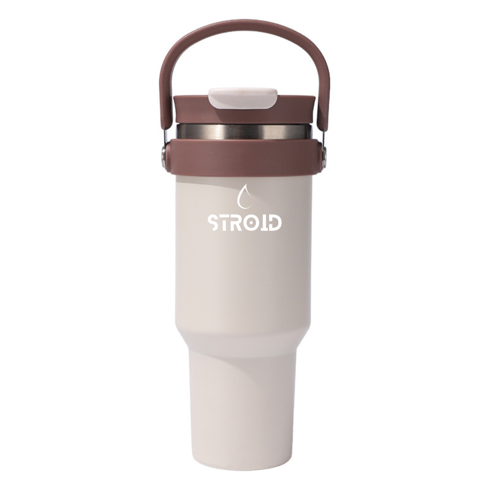 Stroid FlowMotion Flip Straw Tumbler Cream White